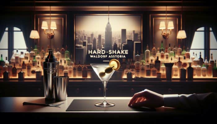 Best Cocktails at Hard Shake Waldorf Astoria: Elegant Classic Martini at Hard Shake Waldorf Astoria, chilled with lemon twist or olive, crafted by skilled mixologists.