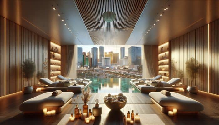 Best Las Vegas Spas for Massage Lovers: A luxurious Las Vegas spa offering customizable "Signature Massage" and "Elements of Nature Massage" with essential oils.