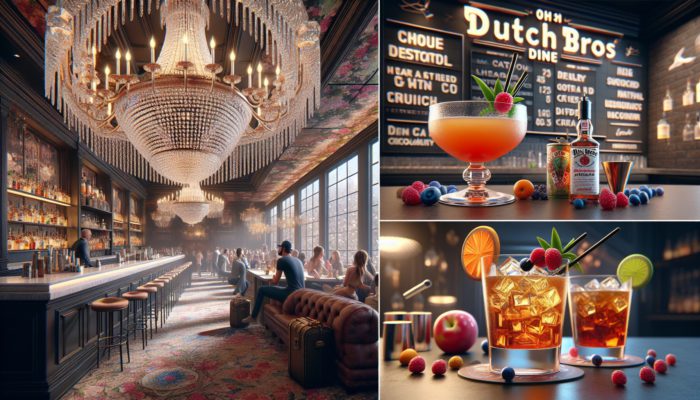 Sour cocktails in Las Vegas: Whiskey Sour at The Chandelier, Amaretto Sour at Dutch Bros Diner, rustic drinks at Craft + Community.